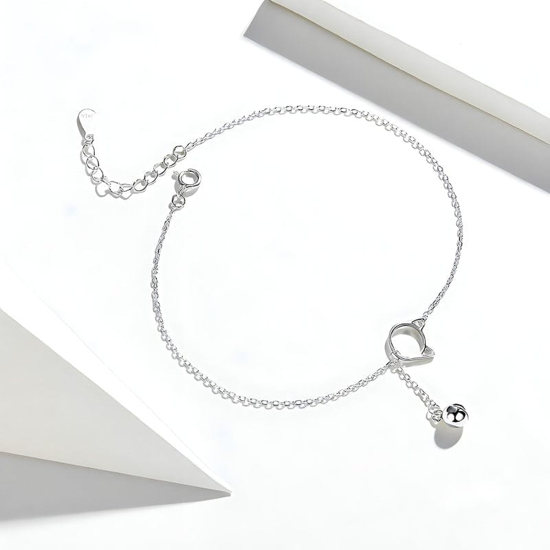 Bell And Cat Anklet bracelet by Unique Leather Bracelets