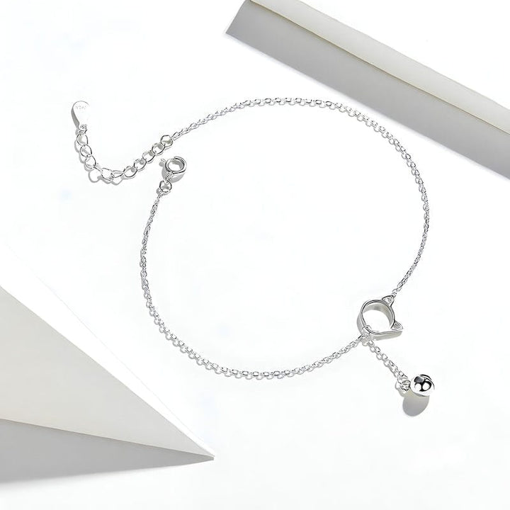 Bell And Cat Anklet bracelet by Unique Leather Bracelets