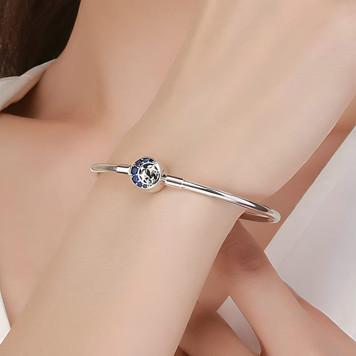 Bangle Blue Moon and Stars Bangle Bracelet Unique Leather Bracelets