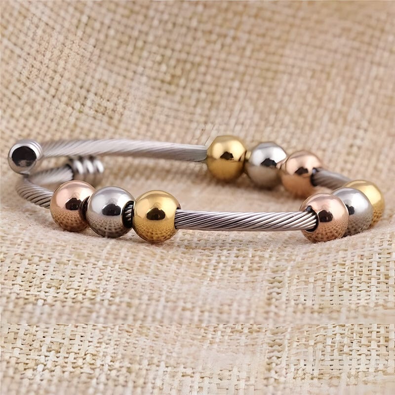 Bangle Cable Stretch Colorful Beads Cuff Bracelet