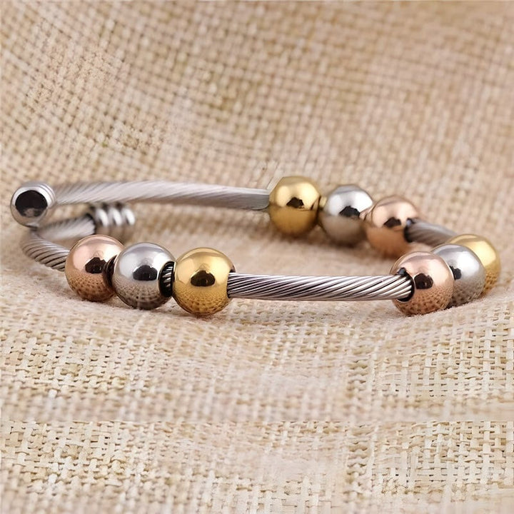 Bangle Cable Stretch Colorful Beads Cuff Bracelet