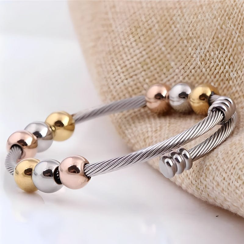 Bangle Cable Stretch Colorful Beads Cuff Bracelet