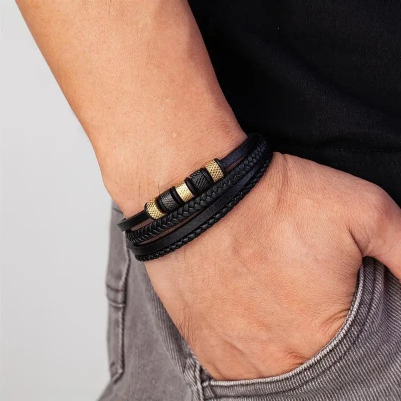 Multilayer Leather Bracelets for Men: Rugged and Refined Leather Unique Leather Bracelets   