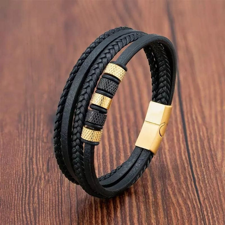 Multilayer Leather Bracelets for Men: Rugged and Refined Leather Unique Leather Bracelets   