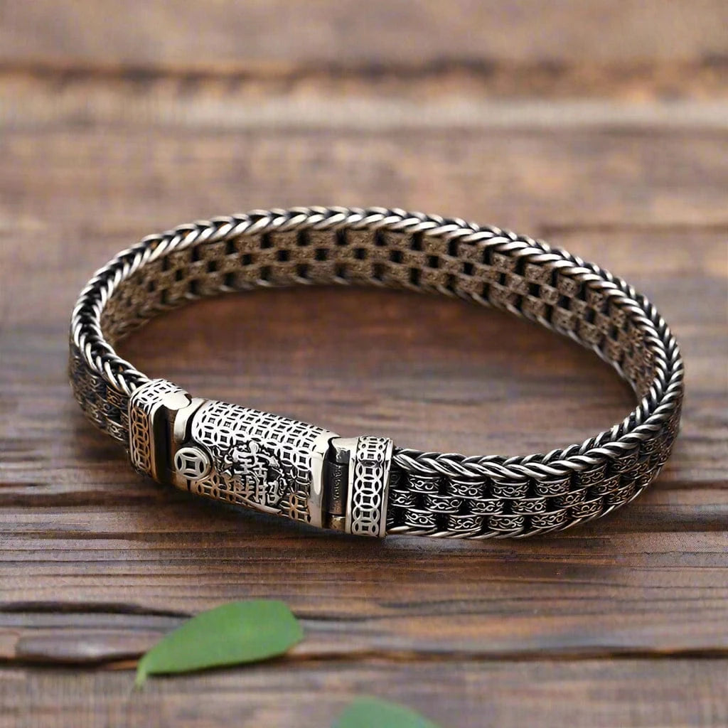 S925 Sterling Silver Woven Bali Bracelet | Unique Leather Bracelets S925 Sterling Silver Woven Bali Bracelet | Unique Leather Bracelets