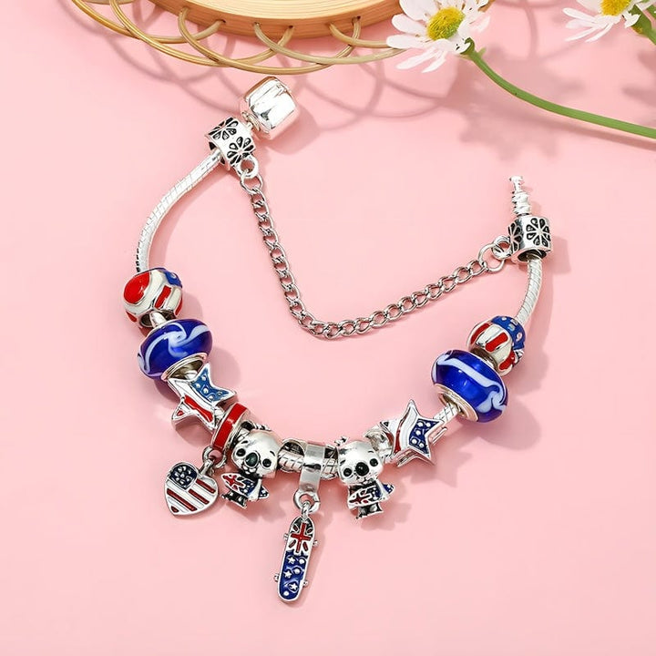 Charm Australia Flag Beads Koala Charm Bracelet
