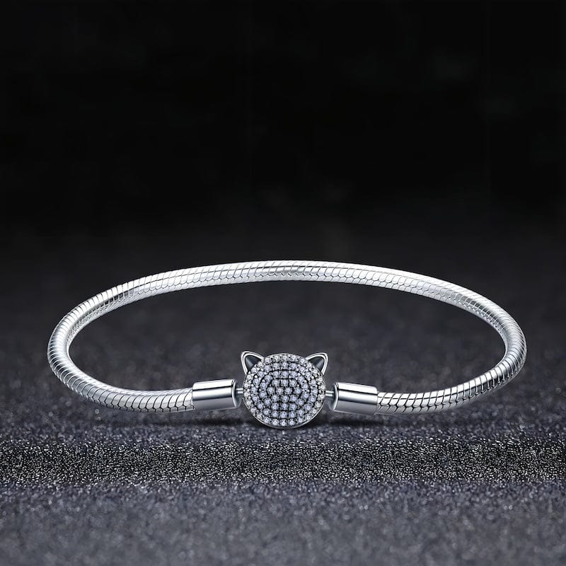 Charm Cat Bracelet Sterling Silver Cubic Zircons