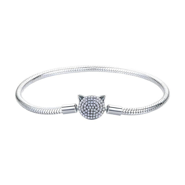 Charm Cat Bracelet Sterling Silver Cubic Zircons
