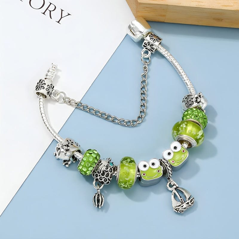 Charm Green Frog Charm Bracelet
