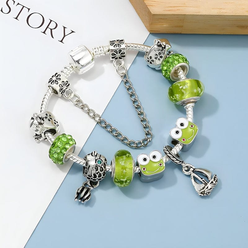 Green Frog Charm Bracelet Charm Unique Leather Bracelets   