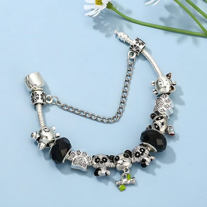 Lovely Panda Charm Bracelet bracelet by Unique Leather Bracelets