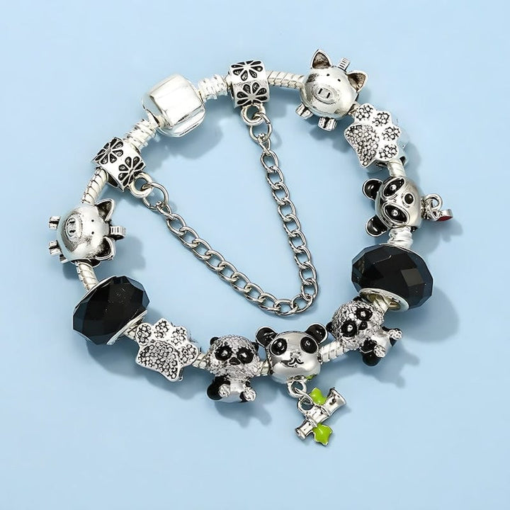 Lovely Panda Charm Bracelet bracelet by Unique Leather Bracelets