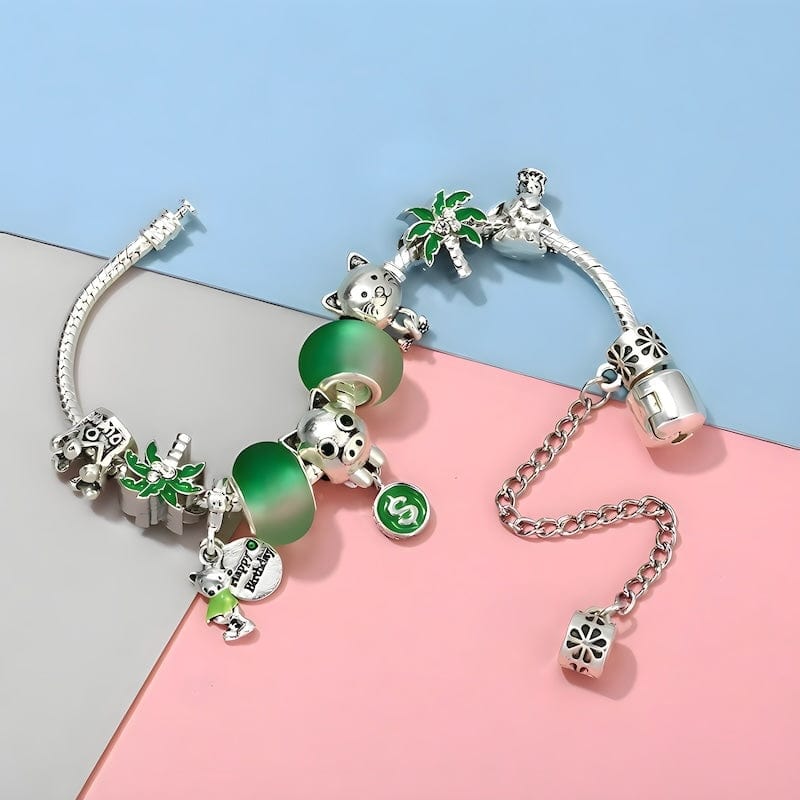 Lucky Money Pig Happy Birthday Bracelet bracelet by Unique Leather Bracelets