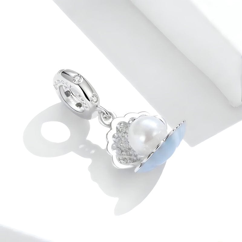 Charms Pearl in Shell Charm Sterling Silver Zircons