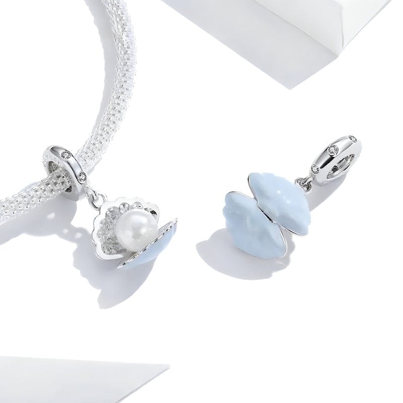 Charms Pearl in Shell Charm Sterling Silver Zircons