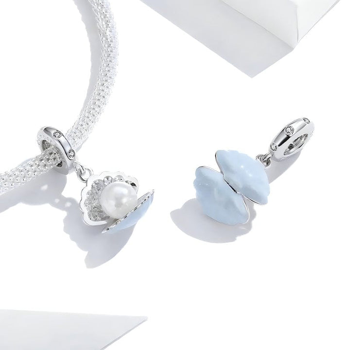 Charms Pearl in Shell Charm Sterling Silver Zircons