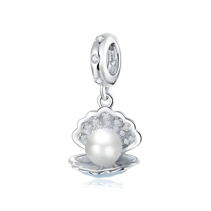 Charms Pearl in Shell Charm Sterling Silver Zircons