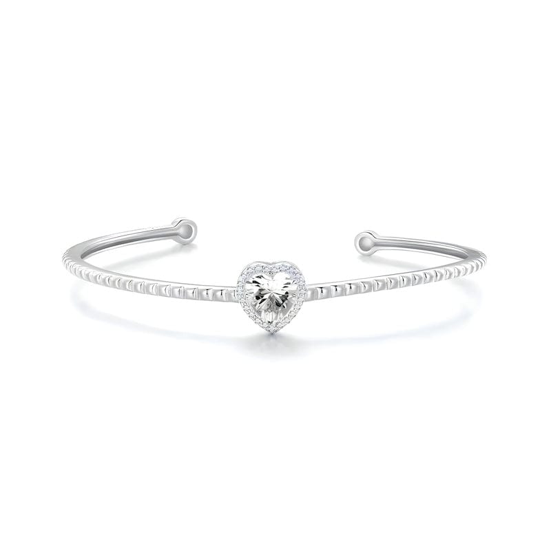 Cuff Heart Shaped Zircon Cuff Bracelet