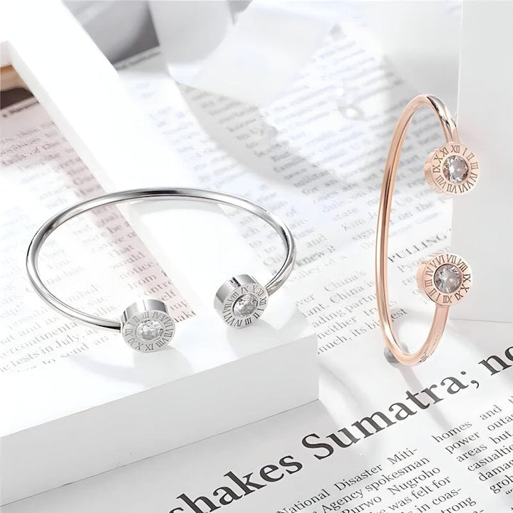 Cuff Roman Number Zirconia Cuff Bracelet