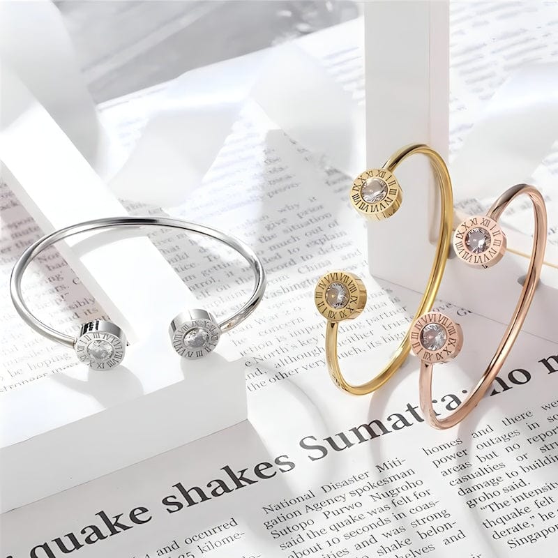 Cuff Roman Number Zirconia Cuff Bracelet