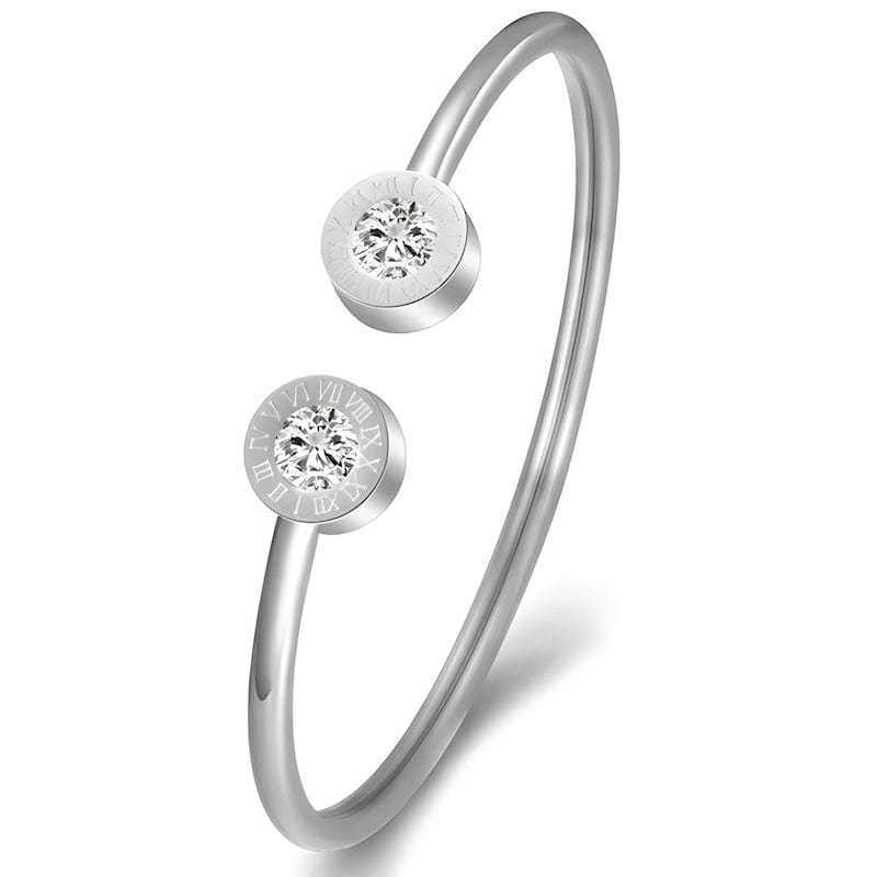Cuff Roman Number Zirconia Cuff Bracelet