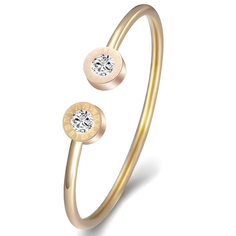 Cuff Roman Number Zirconia Cuff Bracelet
