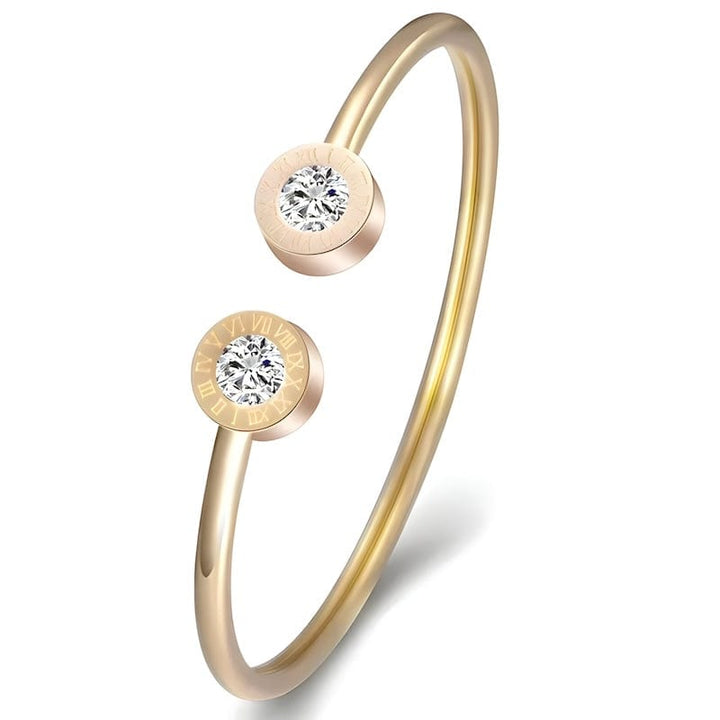 Cuff Roman Number Zirconia Cuff Bracelet