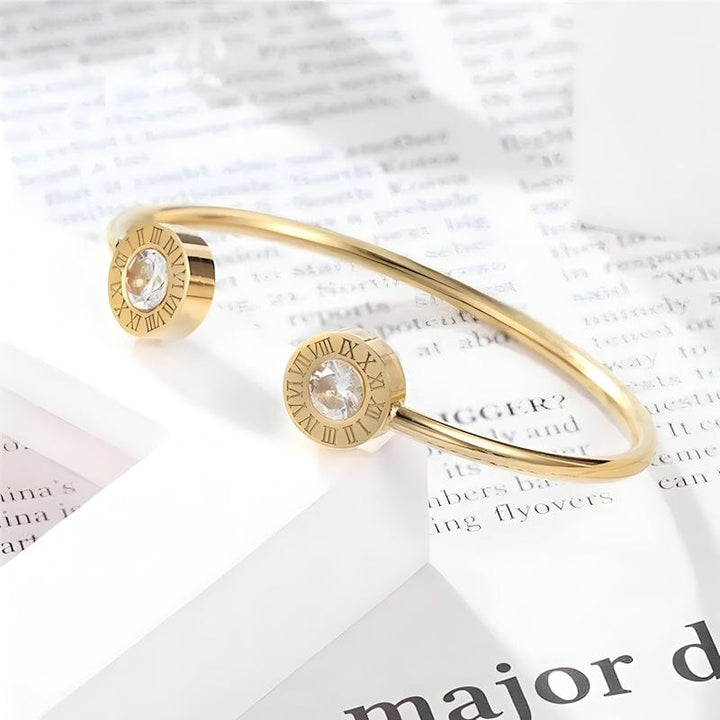 Cuff Roman Number Zirconia Cuff Bracelet