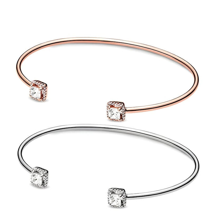 Cuff Shiny Square Open Cuff Bracelet