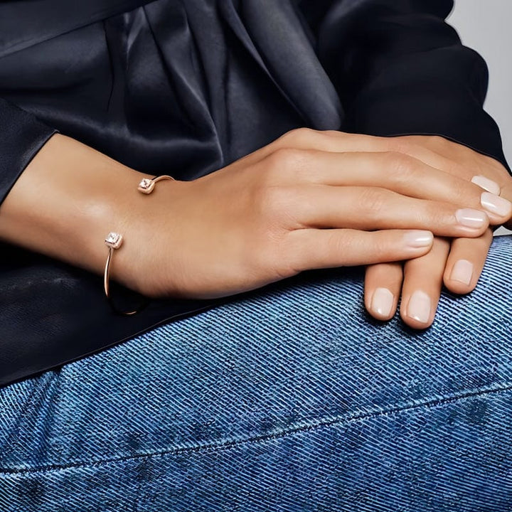 Cuff Shiny Square Open Cuff Bracelet