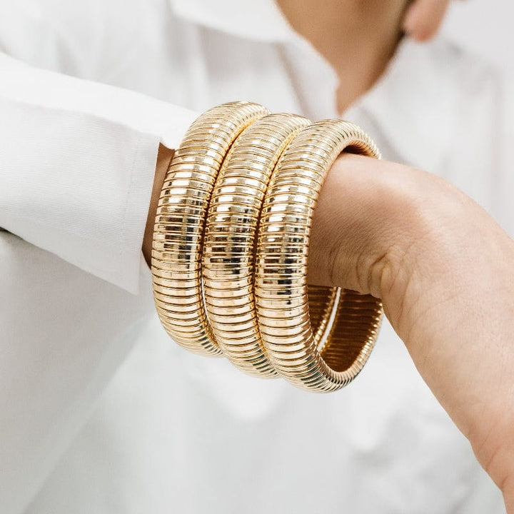 Flex Snake Chain Stretch Bracelet Set bracelet by Unique Leather Bracelets