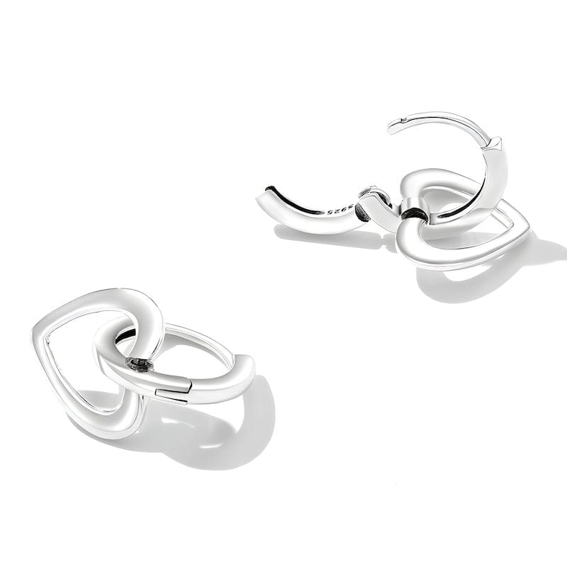 Drop Simple Silver Love Heart Earrings Silver Unique Leather Bracelets