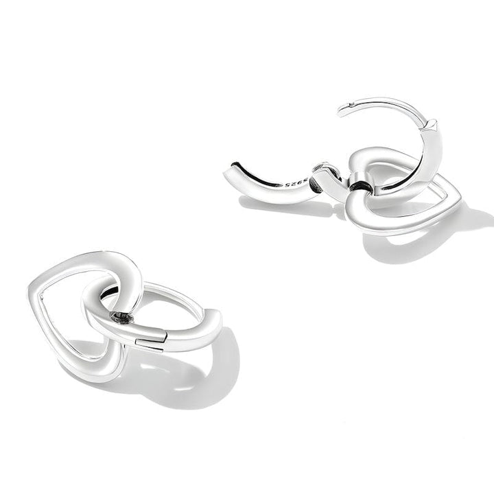 Drop Simple Silver Love Heart Earrings Silver Unique Leather Bracelets