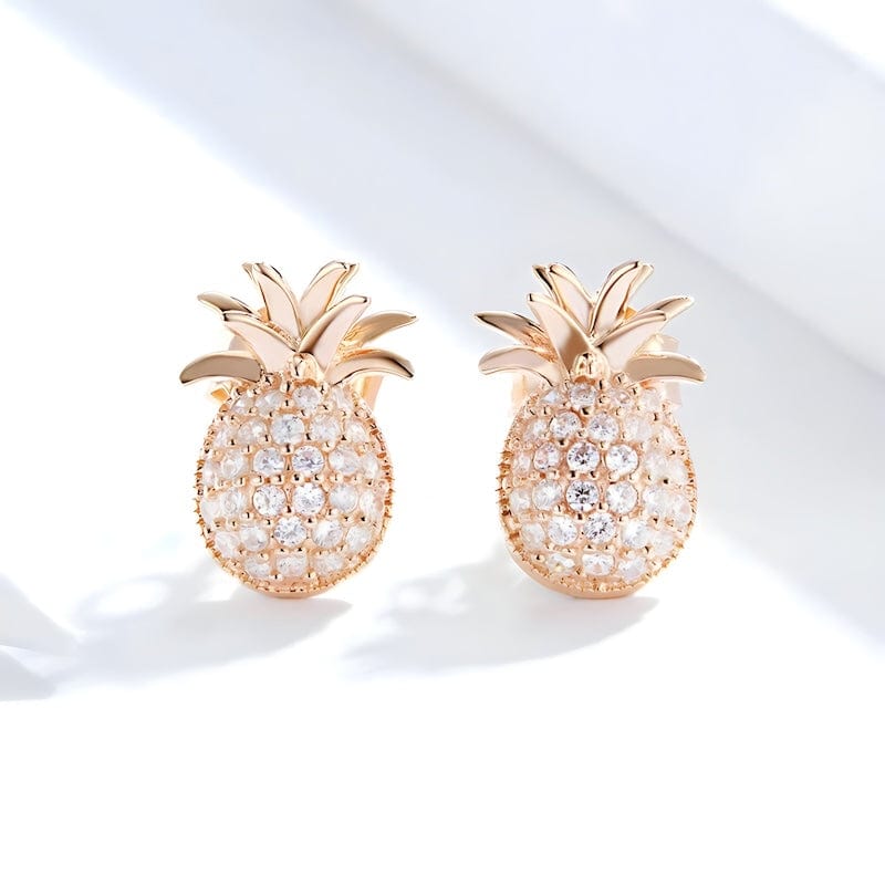 Earrings Pineapple Earrings Sterling Silver Rose Gold Color