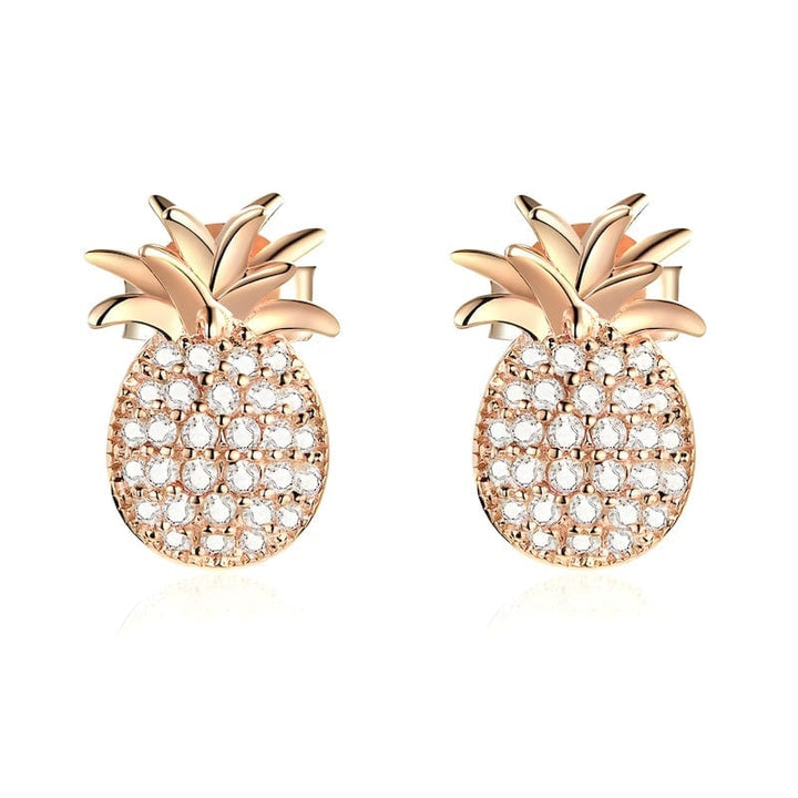 Earrings Pineapple Earrings Sterling Silver Rose Gold Color