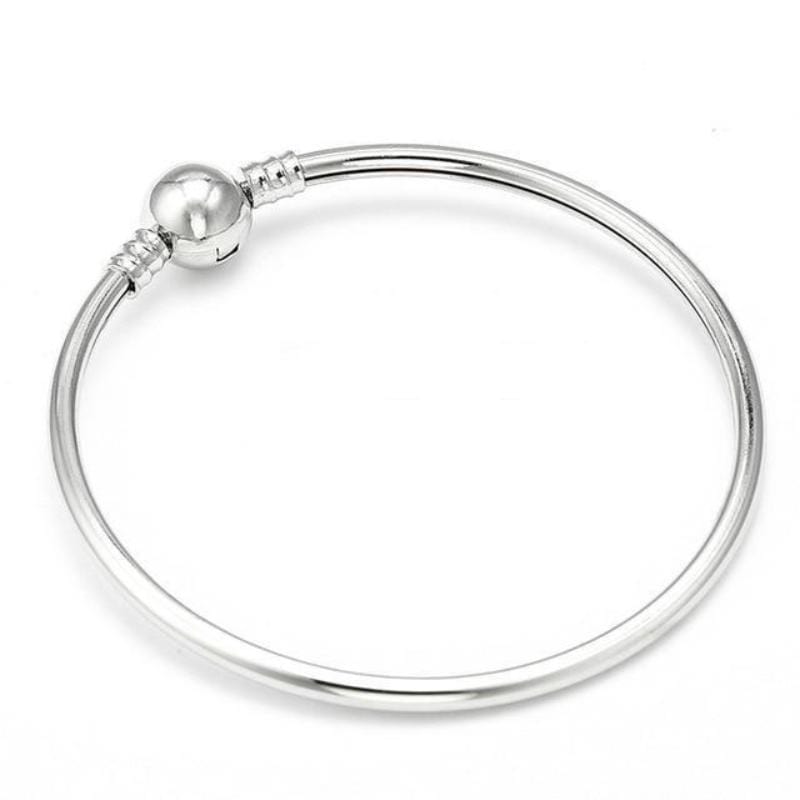 Hidden Pandora Styled Shimmering Chain Bracelet (Free) Platinum / 17cm