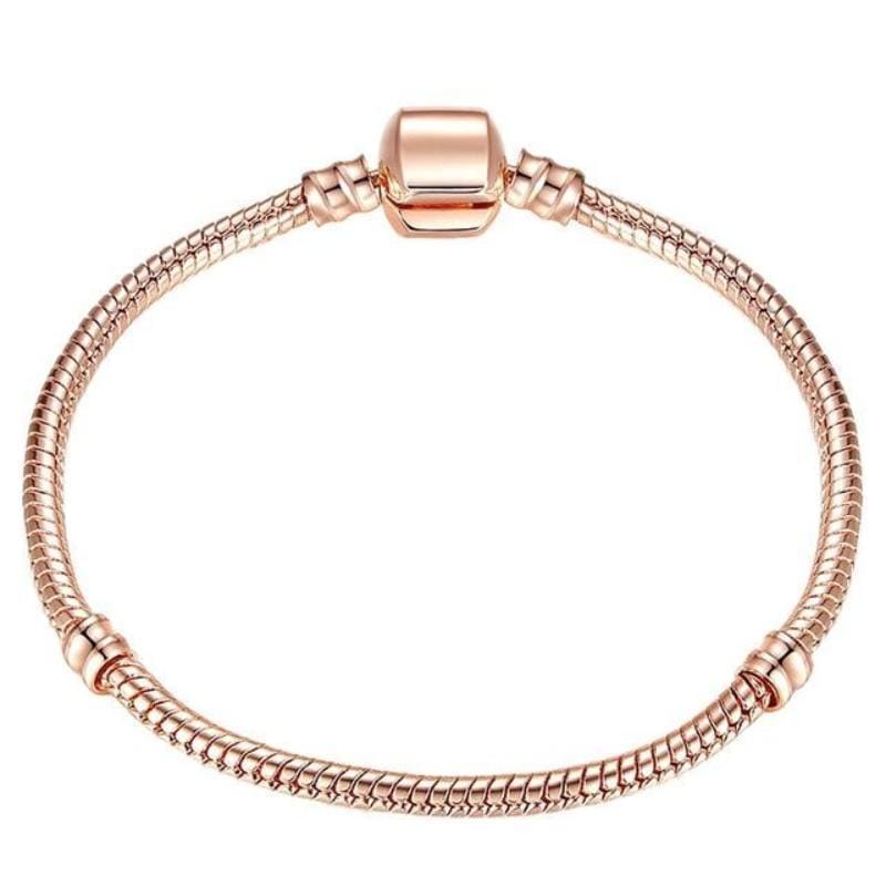 Hidden Pandora Styled Shimmering Chain Bracelet (Free) Rose Gold / 17cm