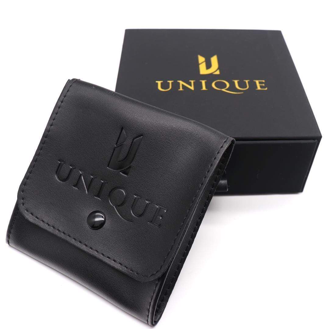 Unique Gift Bag and Drawer Box (Free)  Unique Leather Bracelets Black  