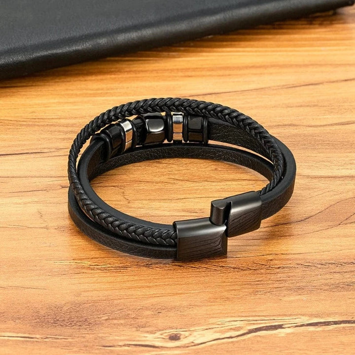 Leather Animal Lion Woven Multilayer Leather Bracelet