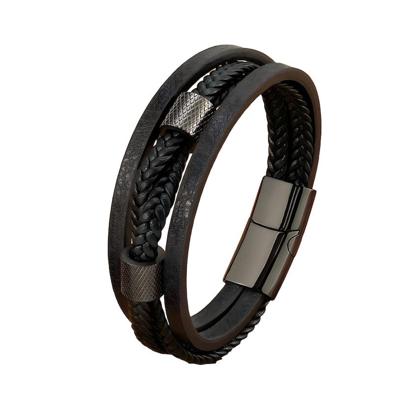 Leather Black Leather Rope Multilayer Bracelet