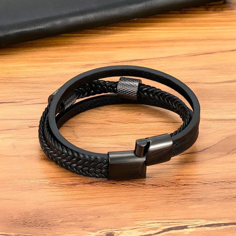 Leather Black Leather Rope Multilayer Bracelet