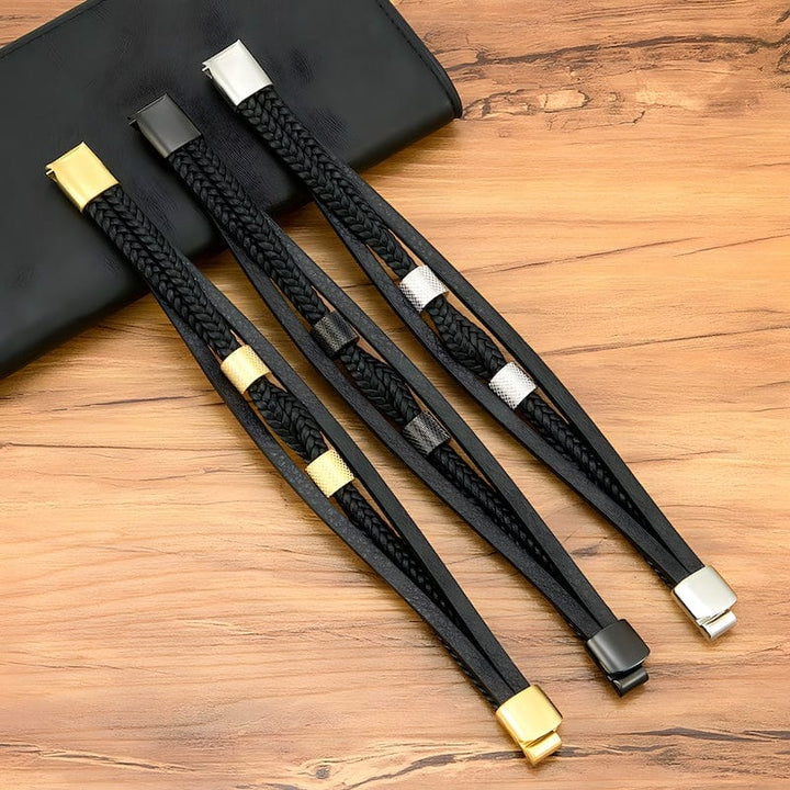 Leather Black Leather Rope Multilayer Bracelet