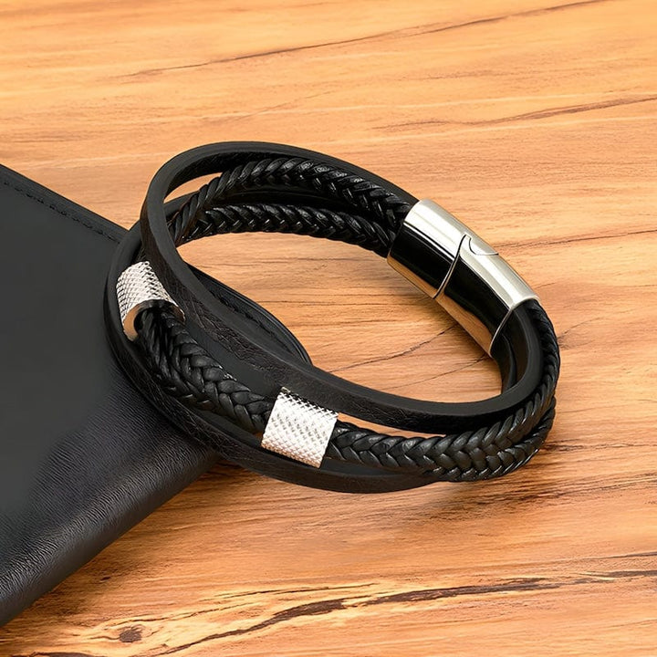 Leather Black Leather Rope Multilayer Bracelet