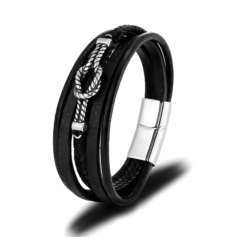 Leather Braided Leather Infinity Knot Bracelet