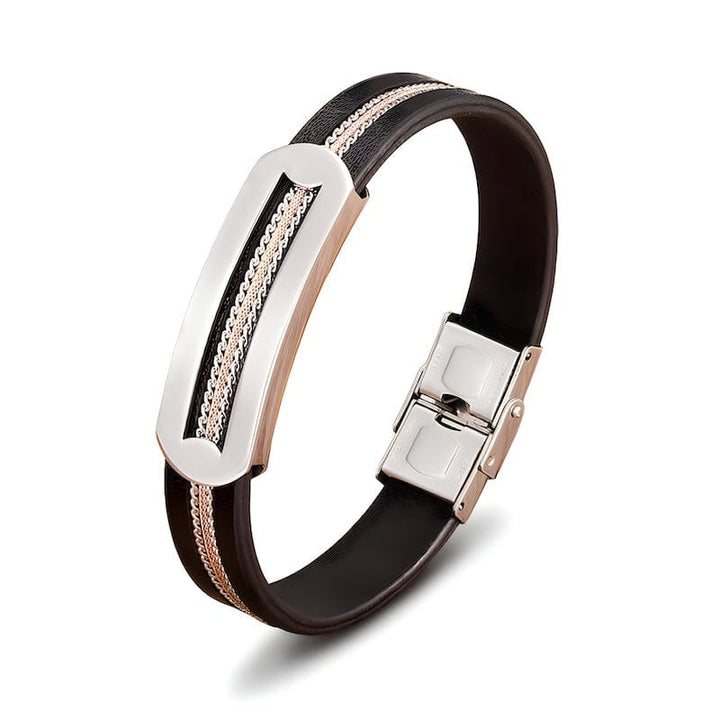 Leather Chain Leather Design Combination Mens Bracelets