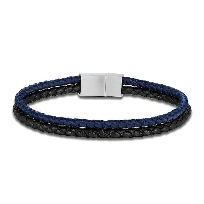 Leather Double Color Strand Rope & Leather Bracelet