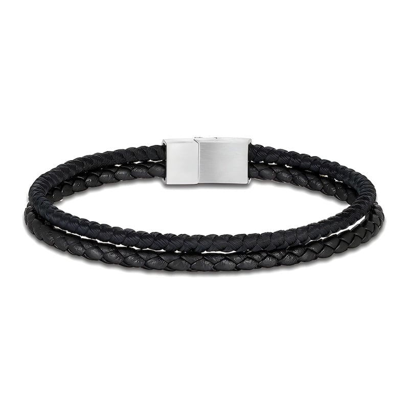 Leather Double Color Strand Rope & Leather Bracelet