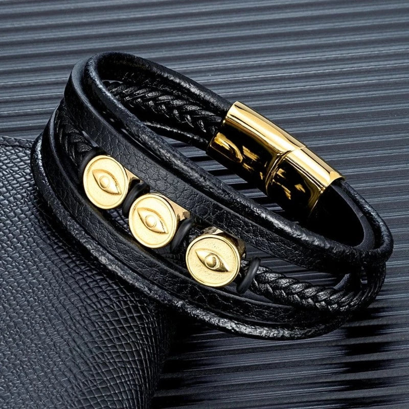 Leather Evil Eye Multilayer Leather Bracelet