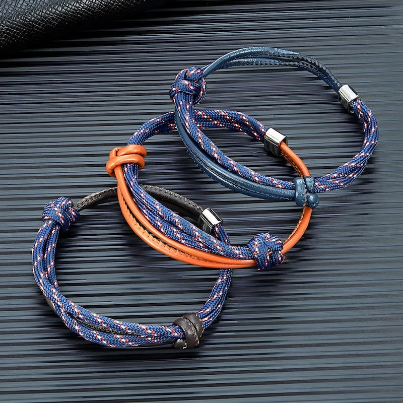 Leather Fashion Sport Camping Rope Leather Bracelet