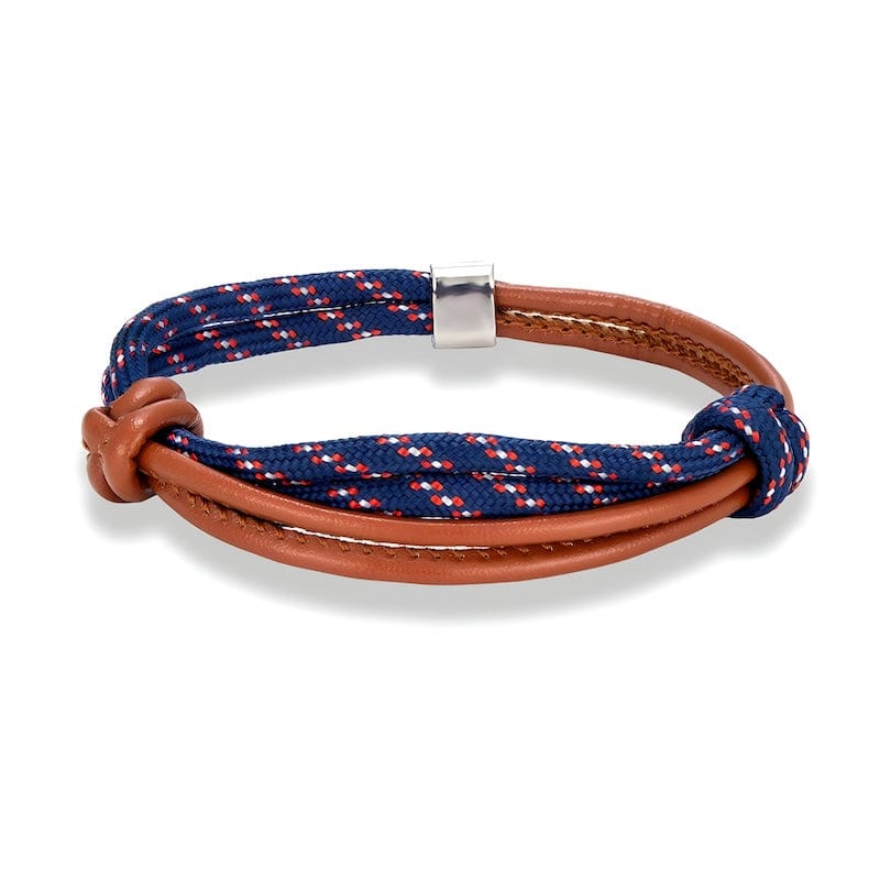 Fashion Sport Camping Rope Leather Bracelet Leather Unique Leather Bracelets Adjustable Silver/Brown 